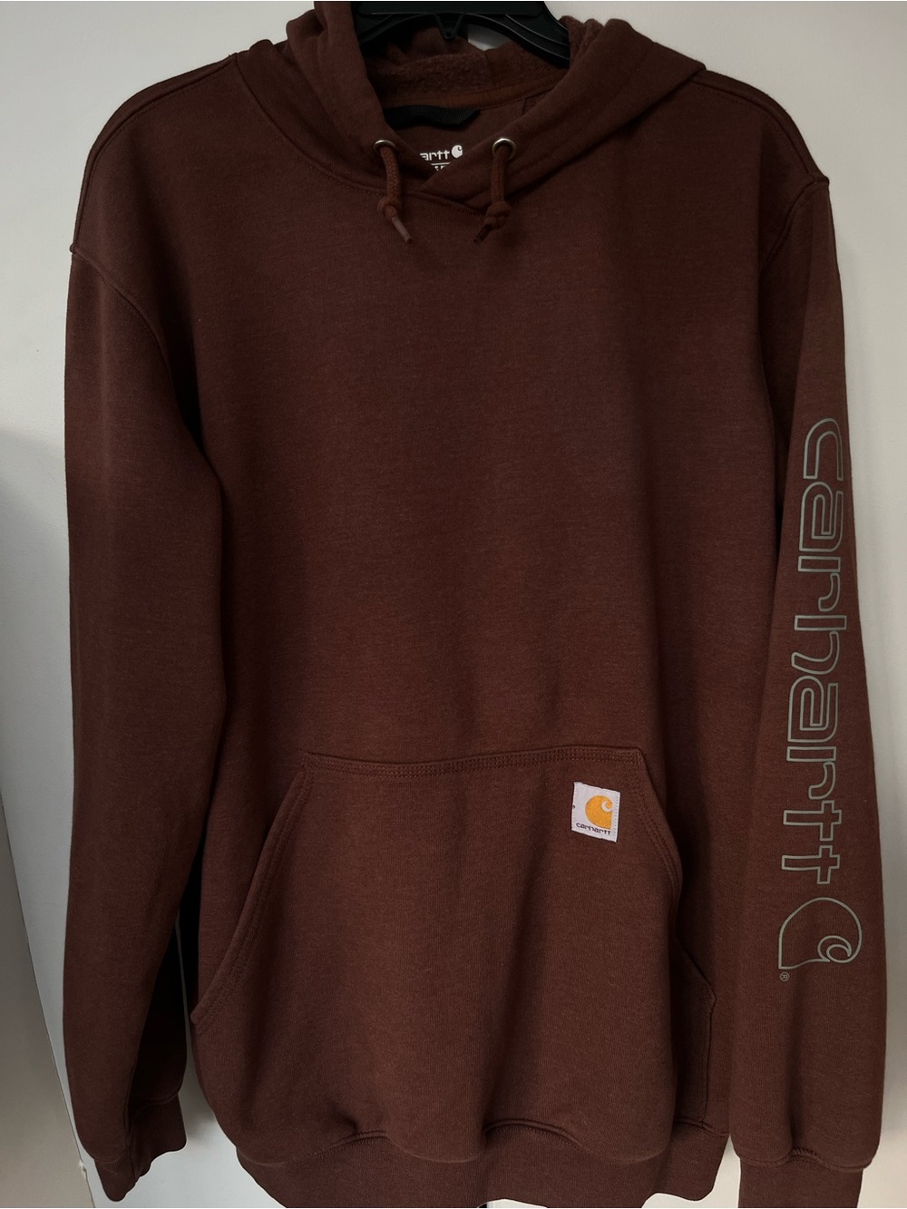 Carhartt Men's Loose Fit Brown Hooded Sweatshirt- Size M